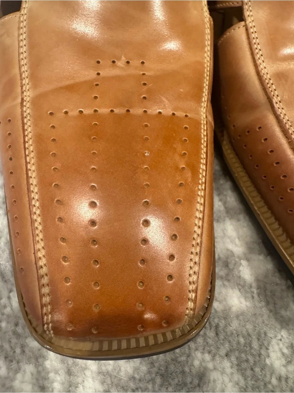 STACY ADAMS Brown Closed Toe Slingback Leather Sandals Shoes Men US 11.5 M